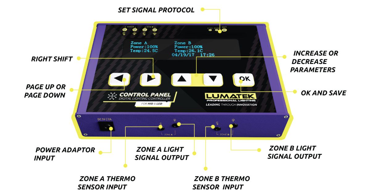 lumatek control panel plushidled dual signal lighting controller